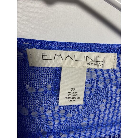 Emaline Woman Blue Lace Open Cardigan Wrap Duster sz 3X NWT - Picture 2 of 12